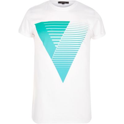 Blue triangle print t-shirt